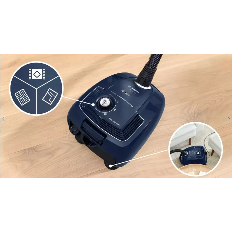 Bosch Serie 4 BGD38BU2 vacuum 4 L Drum vacuum Dry 600 W Dust bag