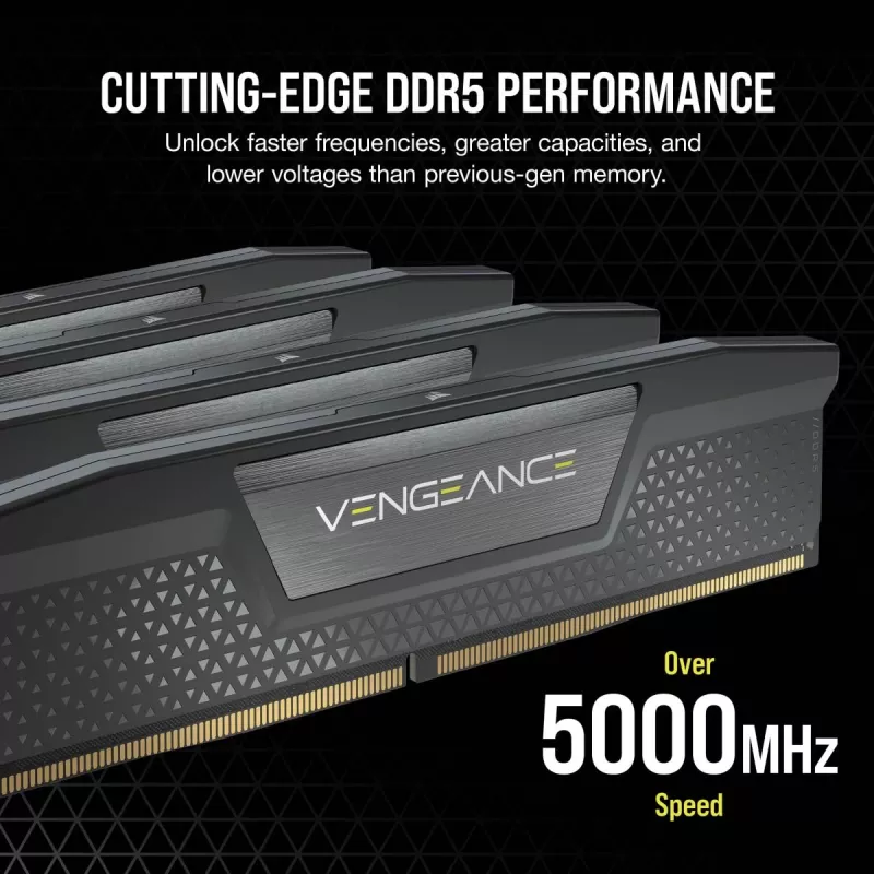 CORSAIR Memory 32GB (2x16gb) DDR5 Dram 6000mt/s CL38 Memory Kit Vengeance Black