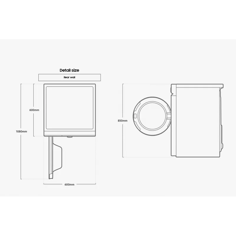 Samsung DV90BB7445GWS2 tumble dryer Freestanding Front-load 9 kg White