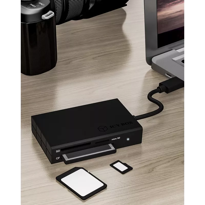 ICY BOX IB-CR401-C3 card reader USB 3.2 Gen 1 (3.1 Gen 1) Type-C Black