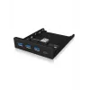 USB hub ICY BOX IB-HUB1418-i3 — GL3520/ASM1543 chipset, black, 101×137×25 mm