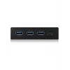 USB hub ICY BOX IB-HUB1418-i3 — GL3520/ASM1543 chipset, black, 101×137×25 mm