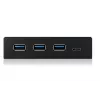 USB hub ICY BOX IB-HUB1418-i3 — GL3520/ASM1543 chipset, black, 101×137×25 mm