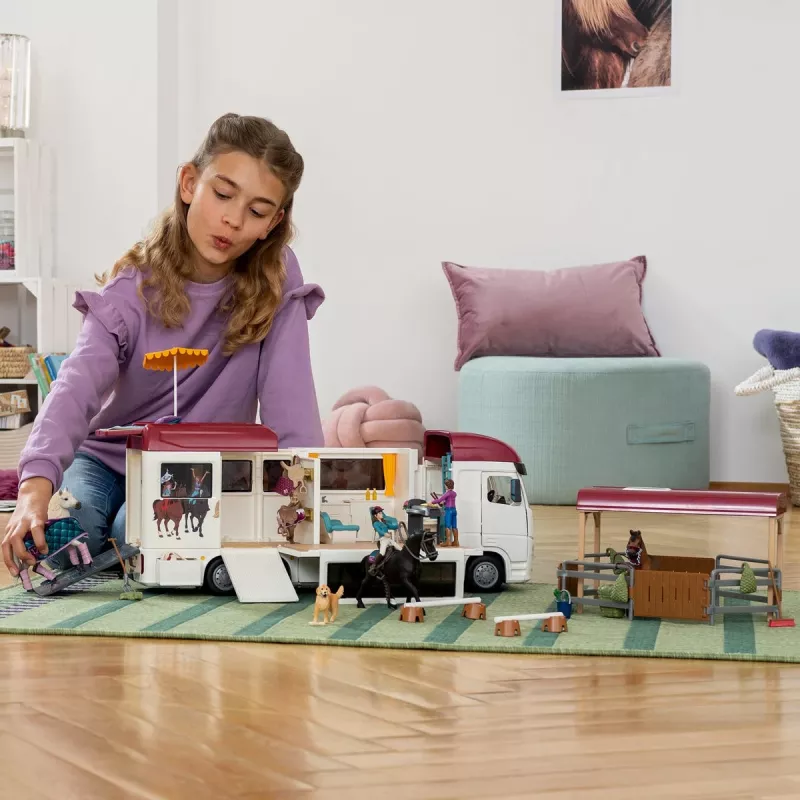 schleich HORSE CLUB Horse Transporter, Buildings, Camping, Horse Stable, Horses, Riding Tournament, 5 yr(s), Multicolour, Plastic