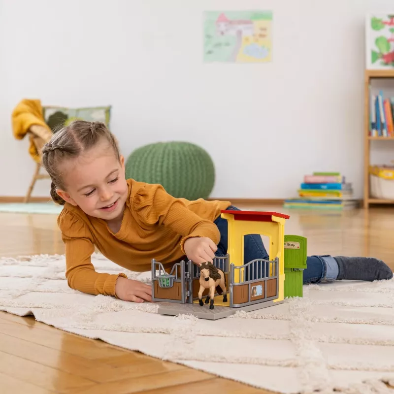 schleich FARM WORLD Pony Box with Iceland Pony Stallion, Farm, Buildings, Farm animals / farm toys, Horse Stable, Horses, 3 yr(s), Multicolour