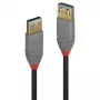 Lindy 2m USB 3.2 Type A Extension Cable, 5Gbps, Anthra Line, 2 m, USB A, USB A, USB 3.2 Gen 1 (3.1 Gen 1), 5 Gbit/s, Black