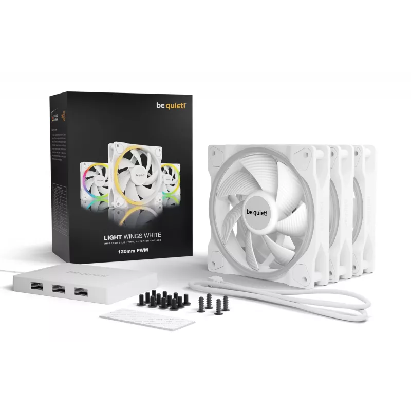 be quiet Light Wings White | 120mm PWM Triple Pack Computer case Fan 12 cm 3 pc(s)