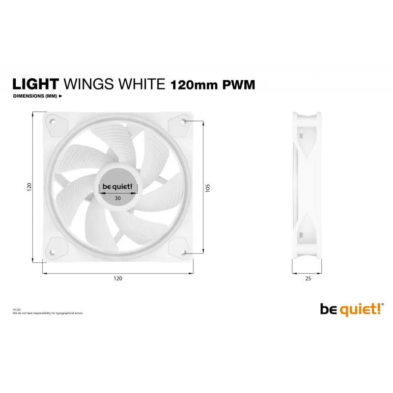 be quiet Light Wings White | 120mm PWM Triple Pack Computer case Fan 12 cm 3 pc(s)