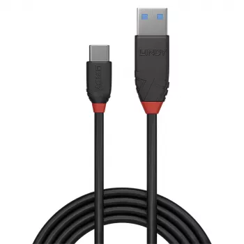 Lindy 1.5m USB 3.2 Type A to C Cable, 10Gbps, Black Line, 1.5 m, USB A, USB C, USB 3.2 Gen 1 (3.1 Gen 1), 10 Gbit/s, Black