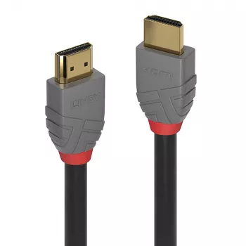 Lindy 1m High Speed HDMI Cable, Anthra Line, 1 m, HDMI Type A (Standard), HDMI Type A (Standard), 4096 x 2160 pixels, 18 Gbit/s, Black, Grey