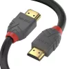 Lindy 1m High Speed HDMI Cable, Anthra Line, 1 m, HDMI Type A (Standard), HDMI Type A (Standard), 4096 x 2160 pixels, 18 Gbit/s, Black, Grey