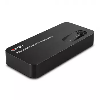Lindy 2 Port HDMI 8K60 Bi-Directional Switch, HDMI, ABS, Black, 120 Hz, 3840 x 2160, 7680 x 4320, 48 Gbit/s