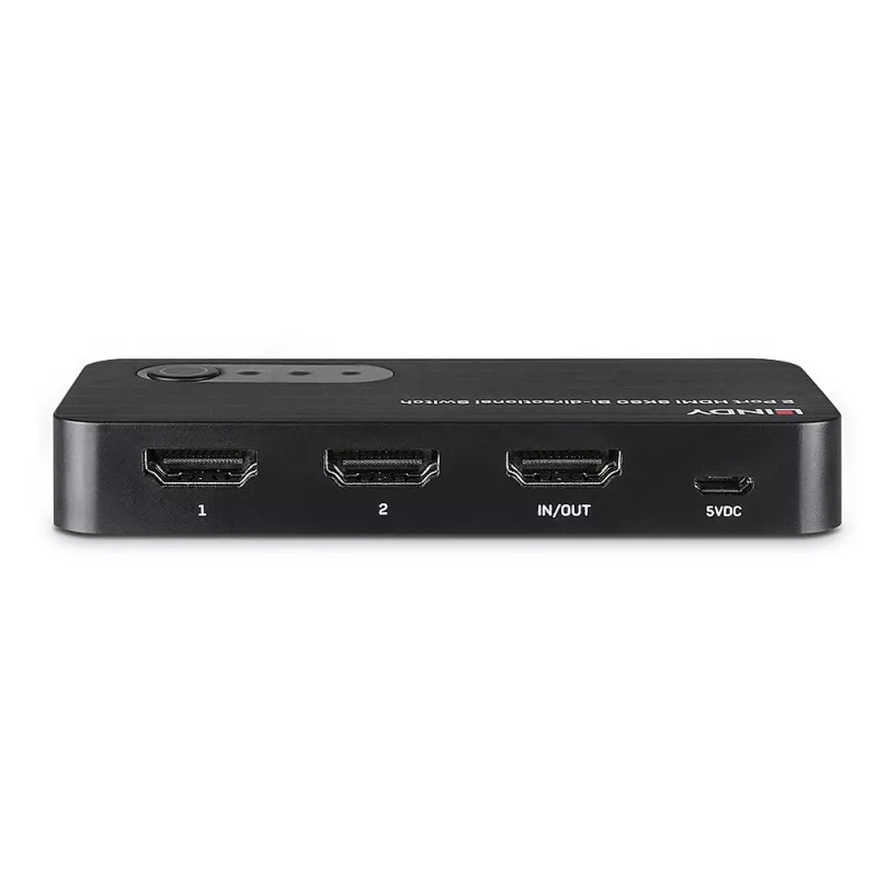Lindy 2 Port HDMI 8K60 Bi-Directional Switch, HDMI, ABS, Black, 120 Hz, 3840 x 2160, 7680 x 4320, 48 Gbit/s