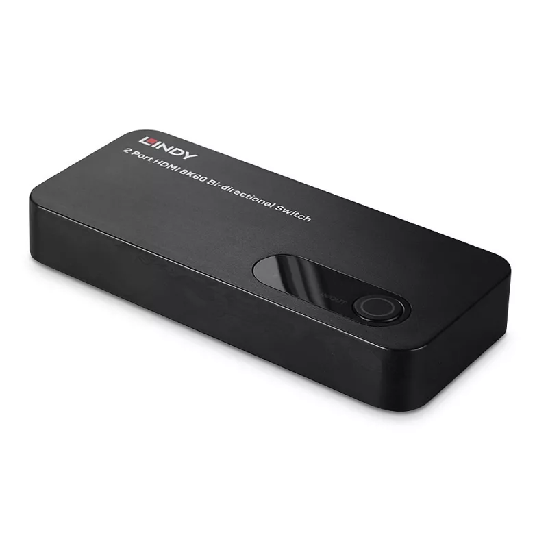 Lindy 2 Port HDMI 8K60 Bi-Directional Switch, HDMI, ABS, Black, 120 Hz, 3840 x 2160, 7680 x 4320, 48 Gbit/s