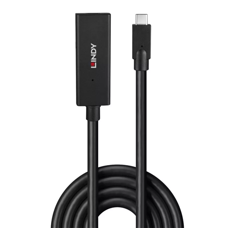 Lindy 5m USB 3.2 Gen 2 C/C Active Extension, 5 m, USB C, USB C, USB 3.2 Gen 2 (3.1 Gen 2), 10 Gbit/s, Black