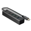 Lindy 4 Port USB 3.2 Type C Hub, USB 3.2 Gen 1 (3.1 Gen 1) Type-C, USB 3.2 Gen 1 (3.1 Gen 1) Type-A, 5000 Mbit/s, Grey, Aluminium, Plastic, 0.3 m
