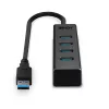 Lindy 4 Port USB 3.2 Type C Hub, USB 3.2 Gen 1 (3.1 Gen 1) Type-C, USB 3.2 Gen 1 (3.1 Gen 1) Type-A, 5000 Mbit/s, Grey, Aluminium, Plastic, 0.3 m