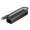 Lindy 4 Port USB 3.2 Type C Hub, USB 3.2 Gen 1 (3.1 Gen 1) Type-C, USB 3.2 Gen 1 (3.1 Gen 1) Type-A, 5000 Mbit/s, Grey, Aluminium, Plastic, 0.3 m