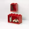 Shelf Room Copenhagen LEGO Brick Shelf 8+4 Red, 2 shelves