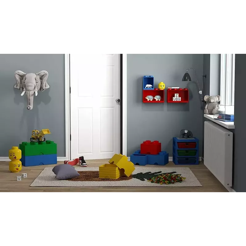 Shelf Room Copenhagen LEGO Brick Shelf 8+4 Red, 2 shelves