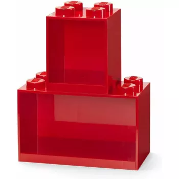 Shelf Room Copenhagen LEGO Brick Shelf 8+4 Red, 2 shelves