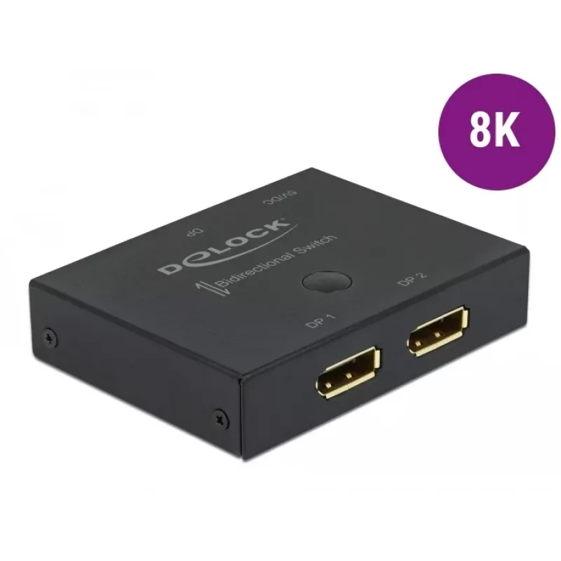 DELOCK DisplayPort 2 - 1 Switch - bidirectional 8K 30Hz