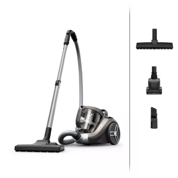 Rowenta Compact Power XXL Animal RO4B50 Bagless Cylinder Vacuum Cleaner, 3-Stage Filter, Grey/Black