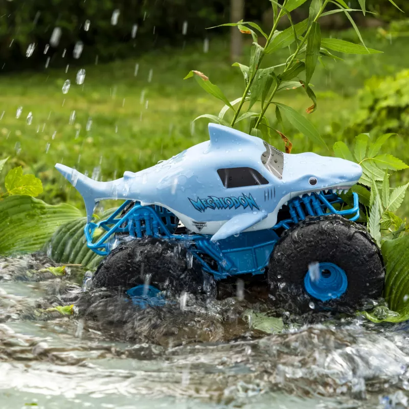 Monster Jam , Official Megalodon STORM All-Terrain Remote Control Monster Truck, 1:15 Scale