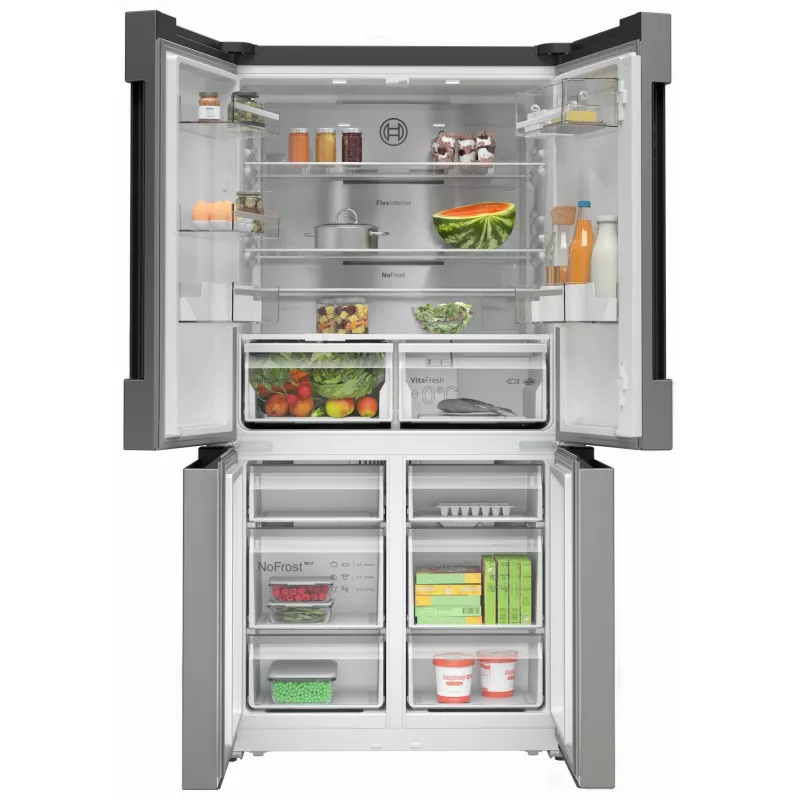Bosch Serie 4 KFN96APEA side-by-side refrigerator Freestanding 605 L Stainless steel