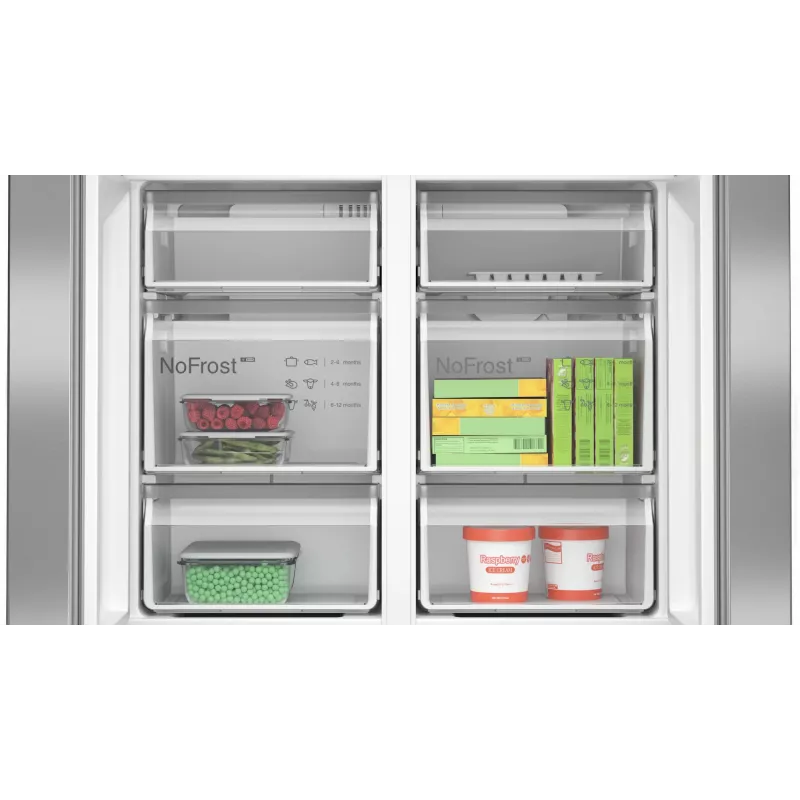 Bosch Serie 4 KFN96APEA side-by-side refrigerator Freestanding 605 L Stainless steel