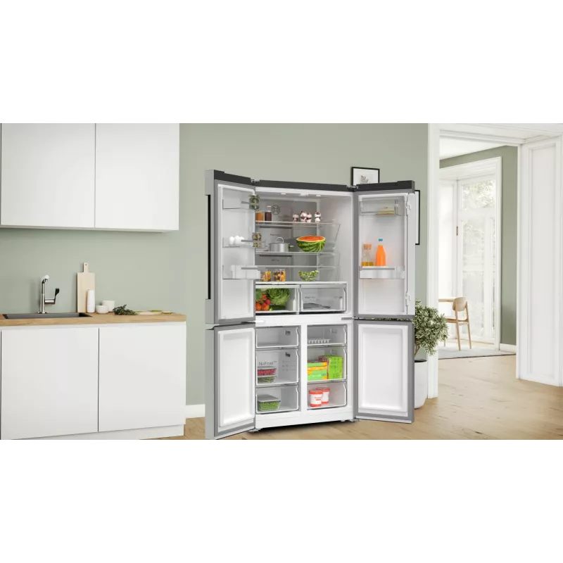 Bosch Serie 4 KFN96APEA side-by-side refrigerator Freestanding 605 L Stainless steel