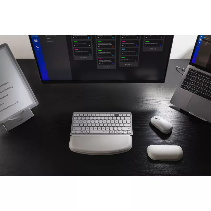 Kensington ErgoSoft Wrist Rest for Standard Mouse, Grey, Faux leather, Gel, Taiwan, MIL-STD-810H Method 504.3 Contamination by Fluids, 200 g, 1 pc(s)