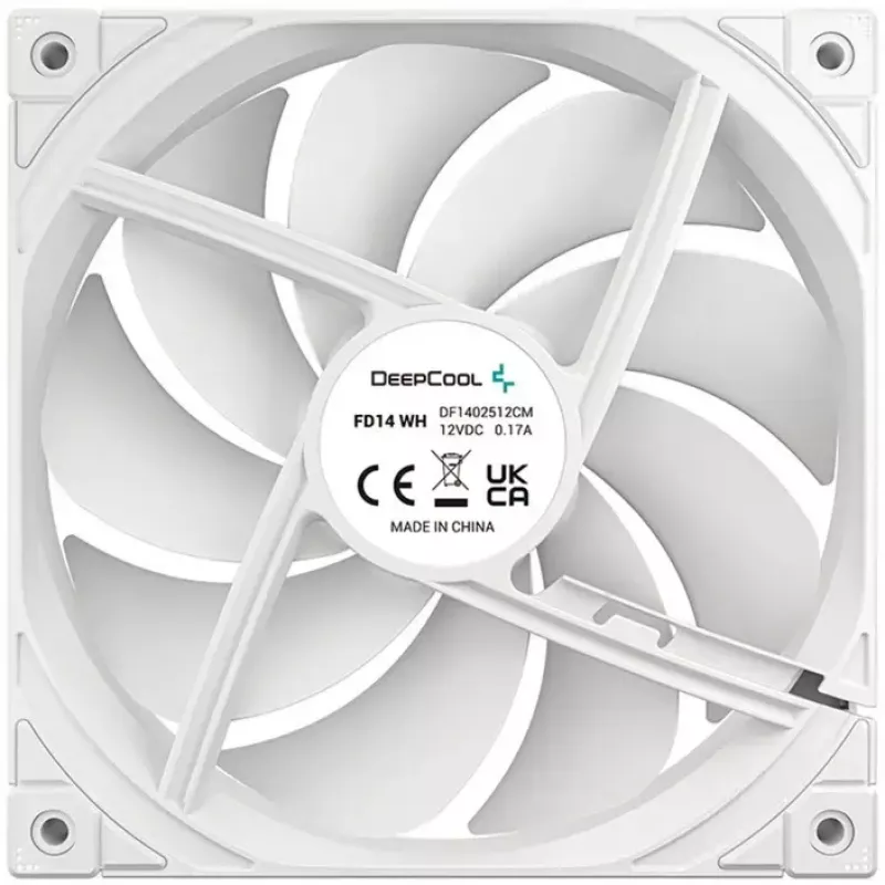 140mm case fan DeepCool FD14 WH, 140x140x25 mm, white, 3-pin