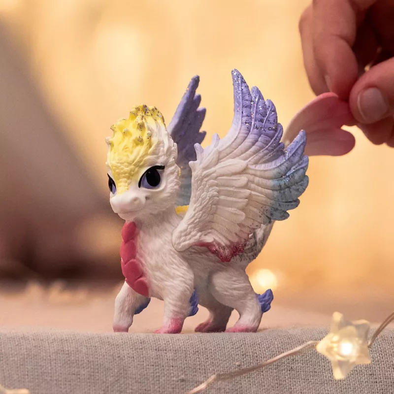 Figure Schleich BAYALA Rainbow Baby Dragon for ages 5+, beige blue green, Unicorn/Pegasus theme