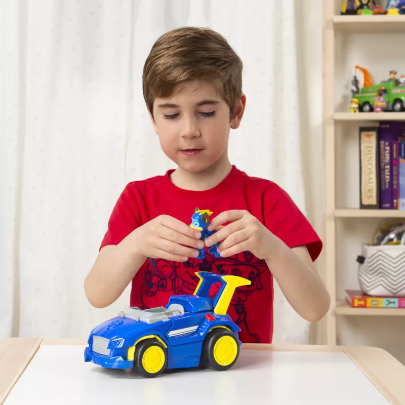 PAW Patrol , Mighty Pups Super PAWs Chase’s Powered Up Cruiser Transforming Vehicle