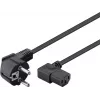 Goobay Angled IEC Cord 5m Black Power Plug Type F IEC C13
