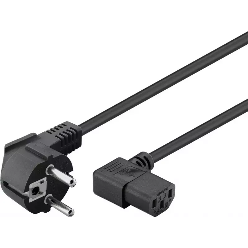 Goobay Angled IEC Cord 5m Black Power Plug Type F IEC C13