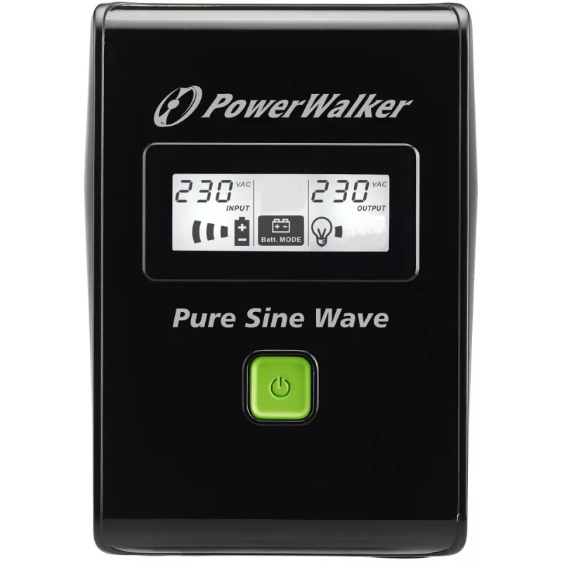 POWERWALKER - BLUEWALKER UPS Vi 800 Sw 800va / 480w LCD Display 2 X Schuko Outlet Avr Black