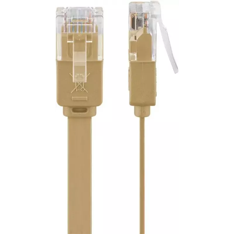 Goobay 95887 Networking Cable Light Brown 5 m Cat6 U/UTP RJ-45 Gold