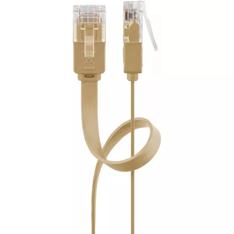 Goobay 95887 Networking Cable Light Brown 5 m Cat6 U/UTP RJ-45 Gold