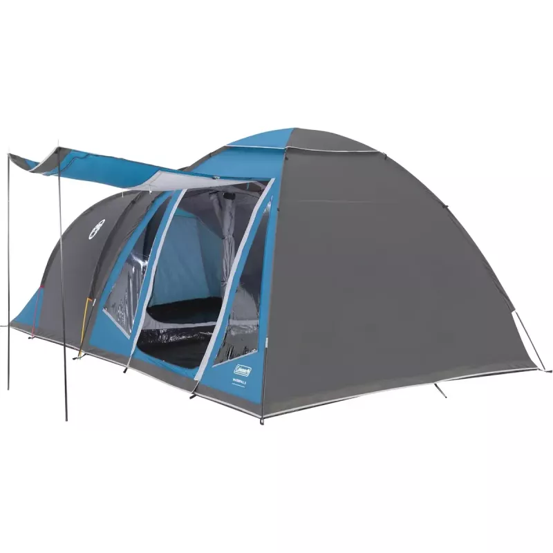 Dome tent COLEMAN Waterfall 5 (Model 2025) with tunnel extension, Blue/Grey