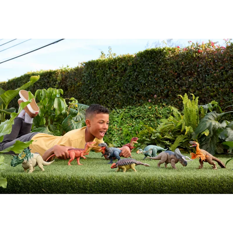 Jurassic World Rebirth Wild Roar Maiasaura Dinosaur Toy, Tail Controlled Attack Chomp & Sound