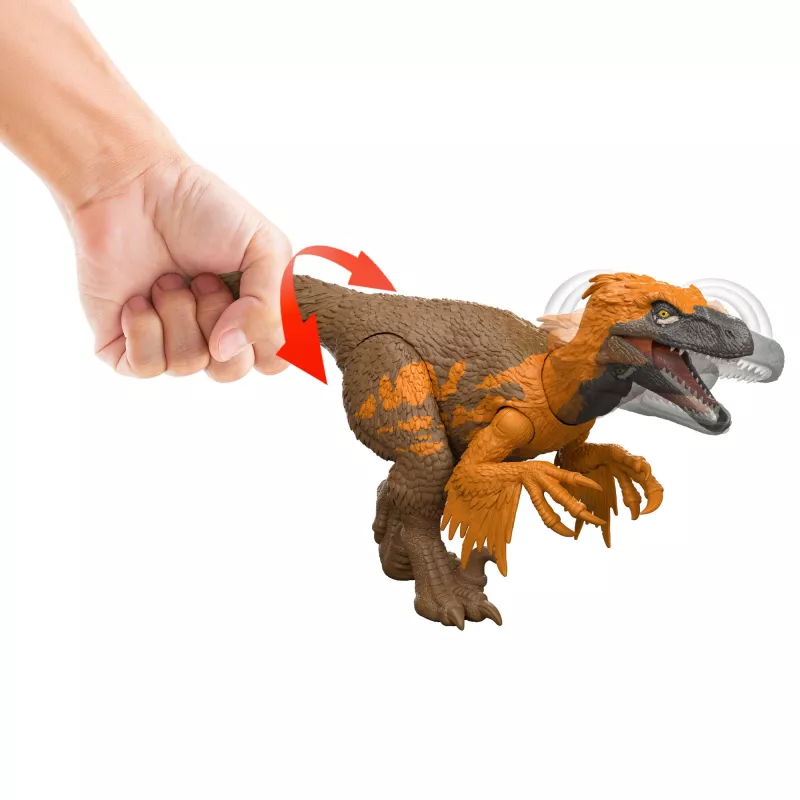 Jurassic World Rebirth Wild Roar Utahraptor Dinosaur Toy, Tail Controlled Attack Chomp & Sound