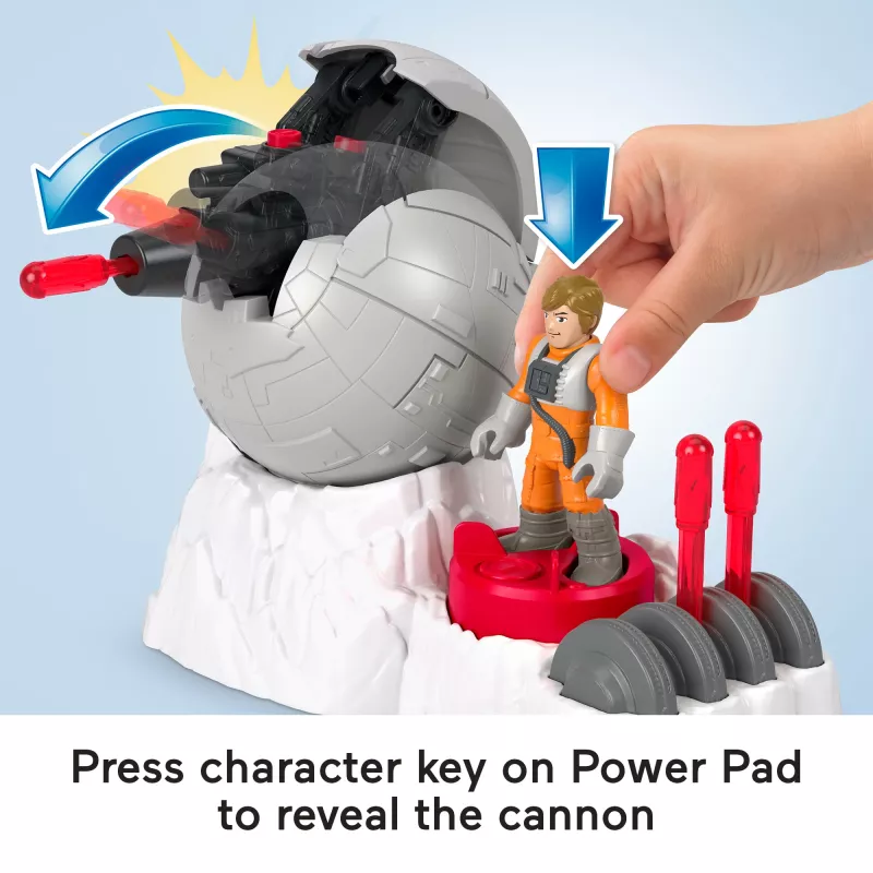 Fisher-Price Imaginext STAR WARS Rebel Base Cannon Toy with Luke Skywalker Diecast Character Key, 5 Pieces