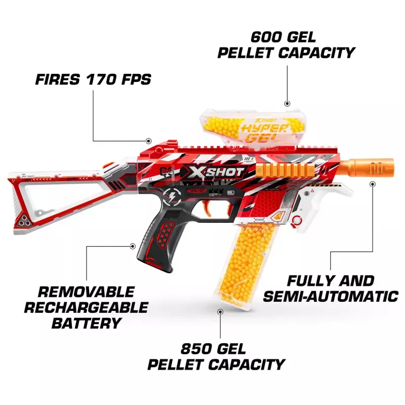 Toy blaster Zuru X-Shot Blaster Trace Fire 70FPS set 1500 balls, 36621