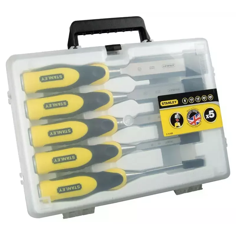 Wood Chisel Set Stanley 5-Piece DynaGrip 2-16-885