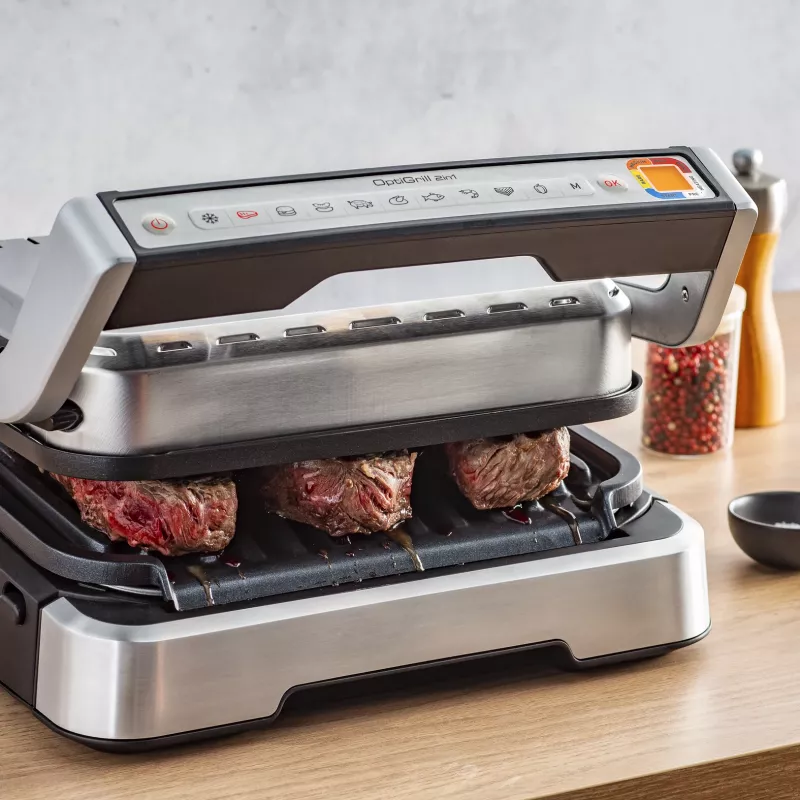 Contact grill Tefal OptiGrill 2in1 GC773D Stainless steel 2100 W