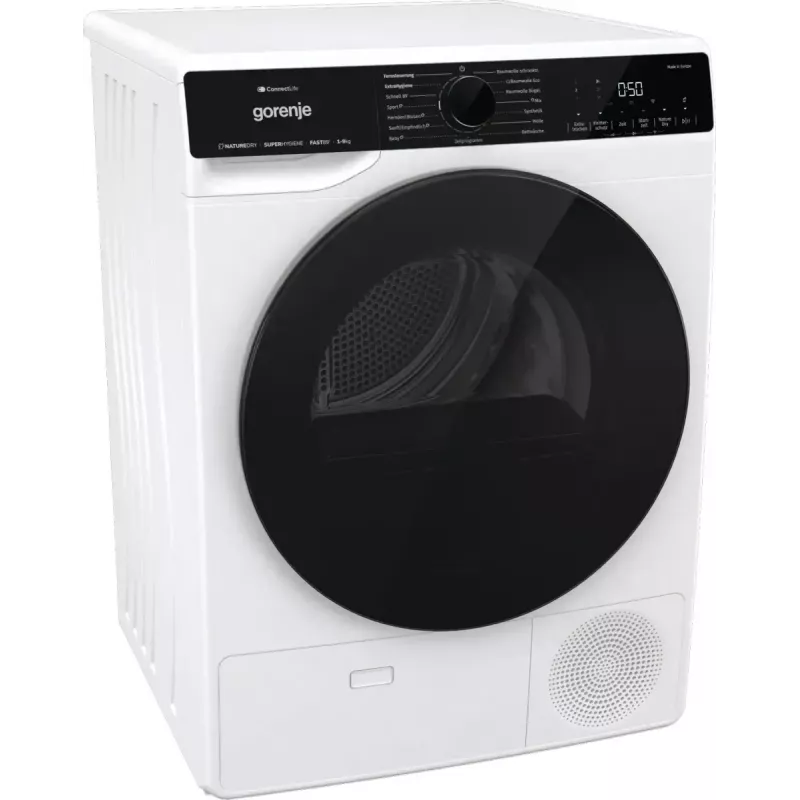 Tumble dryer Gorenje DPNA93W heat pump, freestanding front-load, 9 kg, white, energy class C