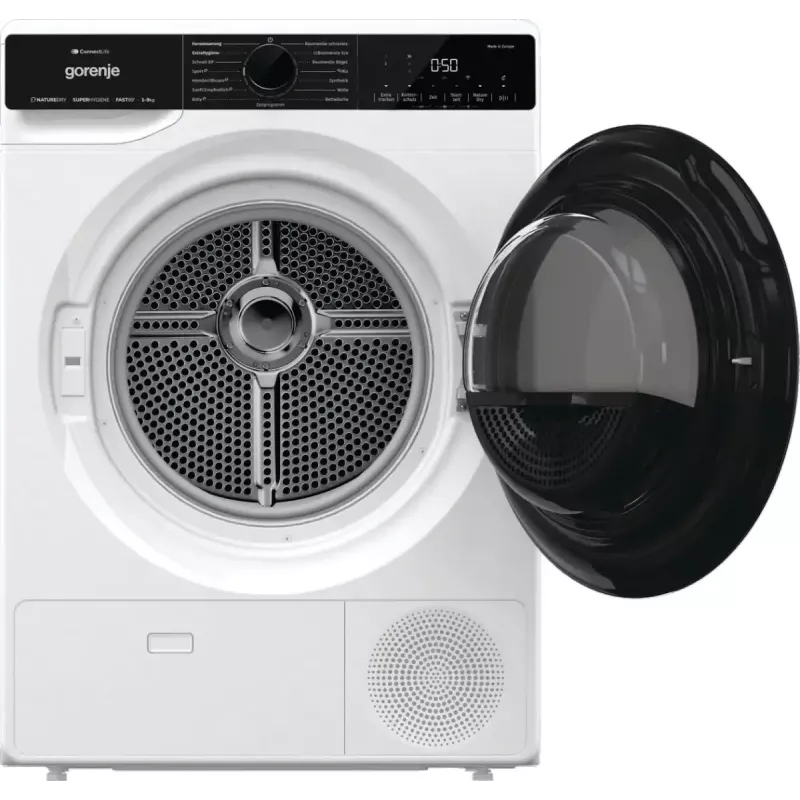 Tumble dryer Gorenje DPNA93W heat pump, freestanding front-load, 9 kg, white, energy class C