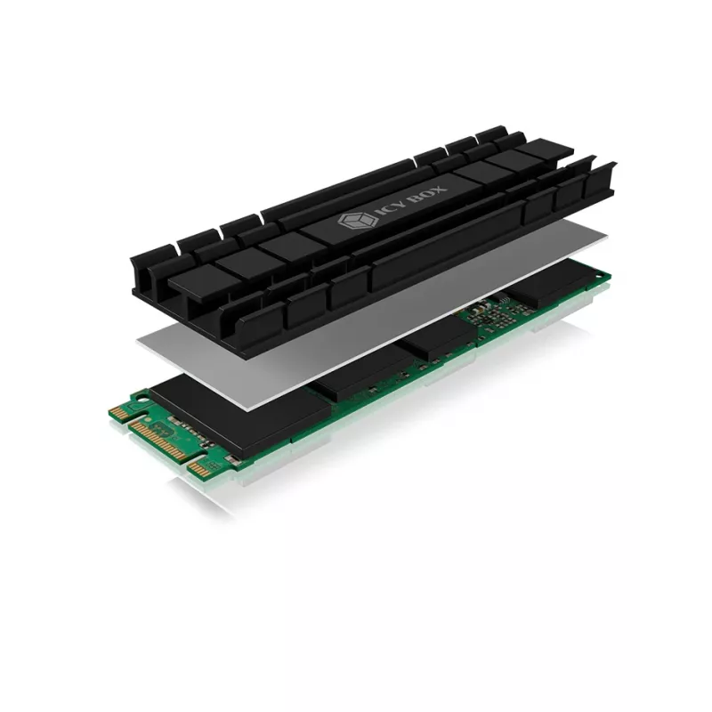 ICY BOX IB-M2HS-701 M.2 NVMe SSD Heatsink/Radiator Black 1 pc(s)